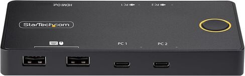 ستارتيك. محول كيه في ام بمنفذين USB C من كوم - 4K 60Hz HDMI - منفذ مزدوج Uhd USB نوع C صغير Kvm مع كابلات USB C - يعمل بالناقل - ماك بوك ايباد برو ثينك باد ايديا باد اليت بوك (Sv211Hduc) in Kuwait
