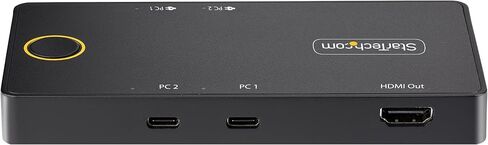ستارتيك. محول كيه في ام بمنفذين USB C من كوم - 4K 60Hz HDMI - منفذ مزدوج Uhd USB نوع C صغير Kvm مع كابلات USB C - يعمل بالناقل - ماك بوك ايباد برو ثينك باد ايديا باد اليت بوك (Sv211Hduc) in Kuwait