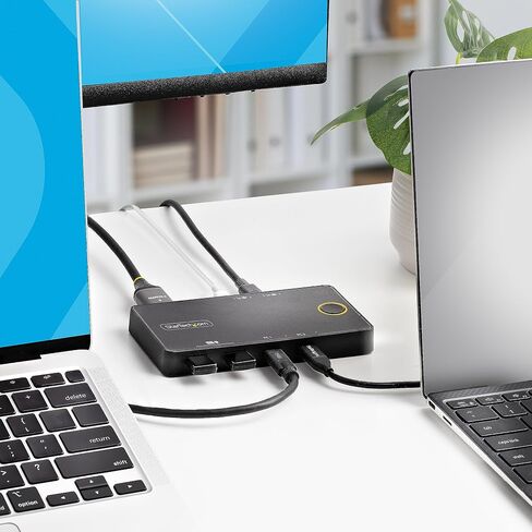 ستارتيك. محول كيه في ام بمنفذين USB C من كوم - 4K 60Hz HDMI - منفذ مزدوج Uhd USB نوع C صغير Kvm مع كابلات USB C - يعمل بالناقل - ماك بوك ايباد برو ثينك باد ايديا باد اليت بوك (Sv211Hduc) in Kuwait
