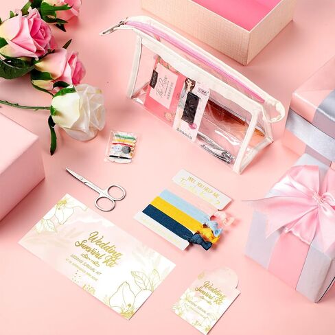 132 Pieces Wedding Survival Kit Wedding Day Bridal Emergency Kit Bridal Party Proposal Gifts Mini Emergency Kit for Women with Makeup Bags Floral Wedding Bride Emergency Supplies (Floral Style) in Kuwait