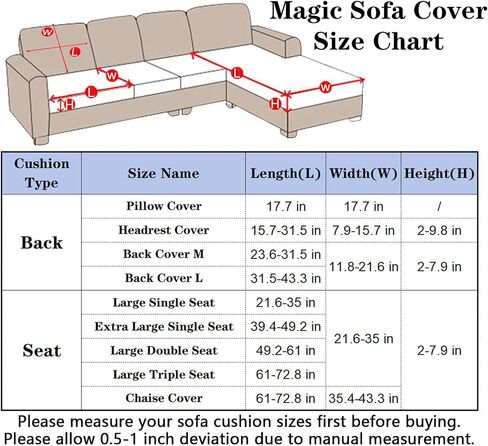 Soothing Home Sofa Covers, Sofa Hero Covers, Wear-Resistant Universal Magic Sofa Covers, Washable Stretch Sofa Couch Cushion Covers for Sectional Sofa (Grey,Large Single Seat Cover) in Saudi Arabia