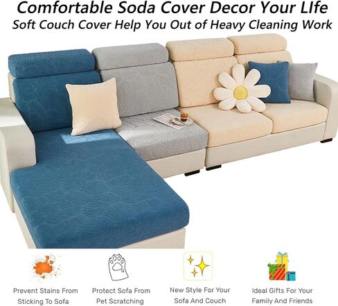 Soothing Home Sofa Covers, Sofa Hero Covers, Wear-Resistant Universal Magic Sofa Covers, Washable Stretch Sofa Couch Cushion Covers for Sectional Sofa (Grey,Large Single Seat Cover) in Saudi Arabia