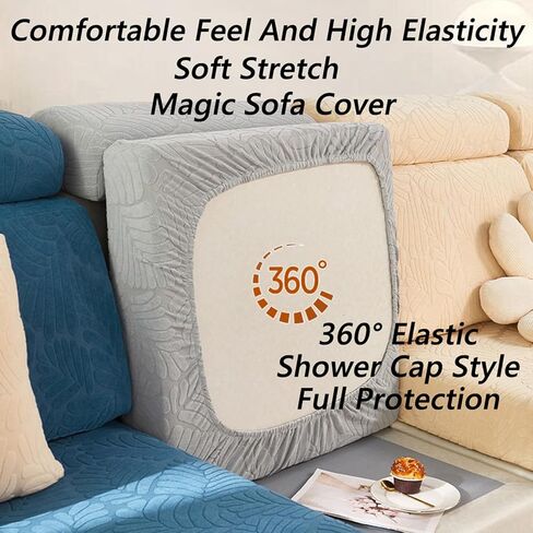 Soothing Home Sofa Covers, Sofa Hero Covers, Wear-Resistant Universal Magic Sofa Covers, Washable Stretch Sofa Couch Cushion Covers for Sectional Sofa (Grey,Large Single Seat Cover) in Saudi Arabia