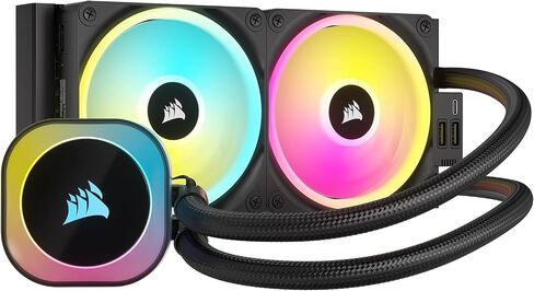 CORSAIR iCUE Link H100i RGB Liquid CPU Cooler - 240mm AIO - QX120 RGB Fans - Fits Intel® LGA 1700, AMD® AM5 - iCUE Link System Hub Included - White in Saudi Arabia