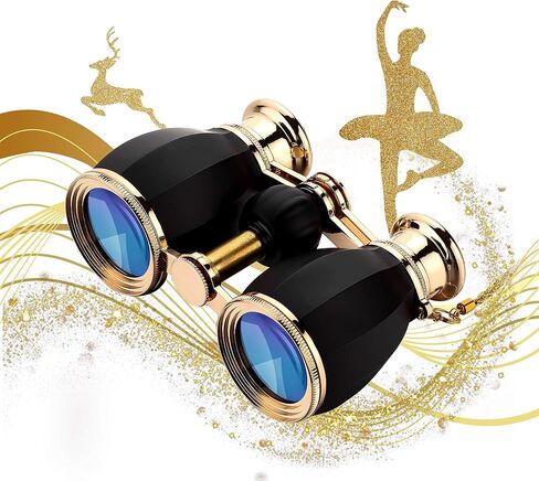 ESSLNB Opera Glasses Binoculars for Women Adults 4X30mm Theater Glasses Compact Binoculars for Theater and Concerts Antique Binoculars with Case Removable Chain White in Saudi Arabia