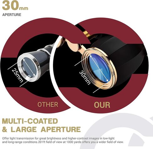 ESSLNB Opera Glasses Binoculars for Women Adults 4X30mm Theater Glasses Compact Binoculars for Theater and Concerts Antique Binoculars with Case Removable Chain White in Saudi Arabia