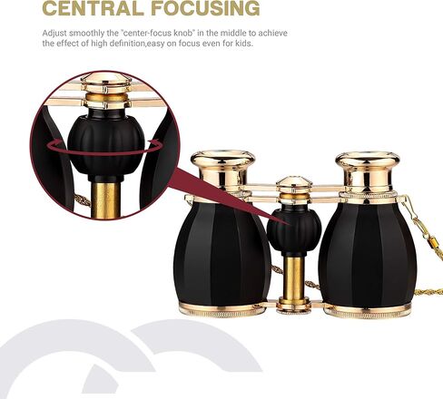 ESSLNB Opera Glasses Binoculars for Women Adults 4X30mm Theater Glasses Compact Binoculars for Theater and Concerts Antique Binoculars with Case Removable Chain White in Saudi Arabia