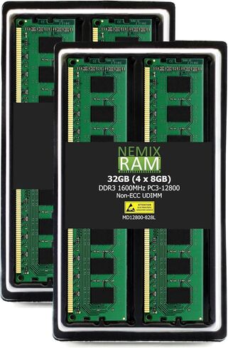 وحدة ذاكرة سطح المكتب 8 جيجابايت (1 × 8 جيجابايت) DDR3-1600 ميجا هرتز PC3-12800 Non-ECC UDIMM 2Rx8 من NEMIX RAM in Kuwait