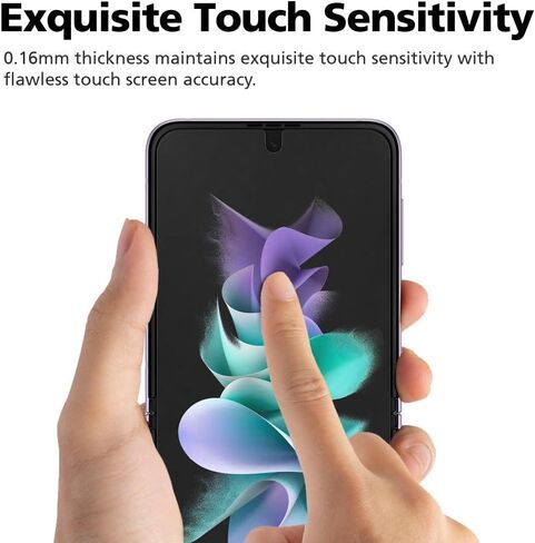 DIACUBE [3+3 عبوات] لهاتف Samsung Galaxy Z Flip 5 5G EPU+TPU واقي شاشة، 3 عبوات HD مغطاة بالكامل من الداخل + 3 عبوات من الأفلام الخارجية، غراء كامل، وضوح عالي، شفاء ذاتي، تركيب سهل خالٍ من الفقاعات مع أداة توزيع المحاذاة in Kuwait
