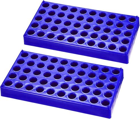 YOKIVE 2Pcs Tube Rack, Polypropylene Test Tube Rack Holder | Great for 1.5ml, 2ml Lab Test Tube(Blue, 50-Sockets) in Saudi Arabia