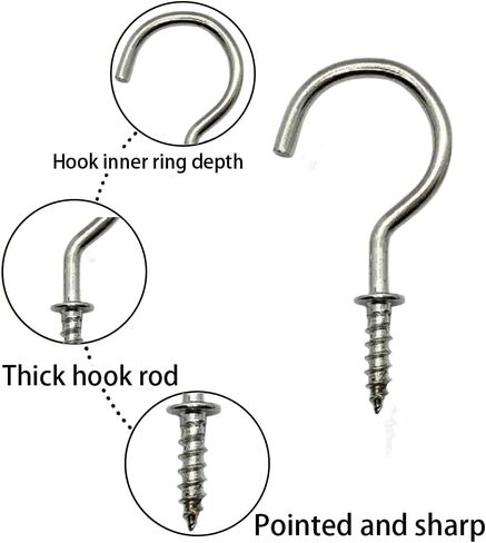 خطافات لولبية، خطافات أكواب من الفولاذ الكربوني، خطافات سقف لولبية، خطافات جدارية لتعليق كوب الشاي، مفتاح الاستخدام الداخلي والخارجي in Kuwait