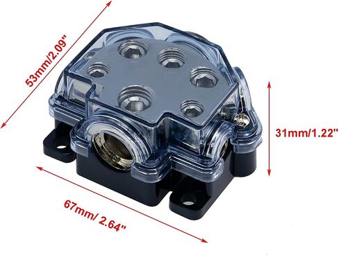مجموعة توزيع موزع كابل الطاقة الاستيريو/الأرض لكابل الصوت من Sydien Car Audio Stereo Amp ، 1×4 مقياس مدخل 2x8 in Kuwait