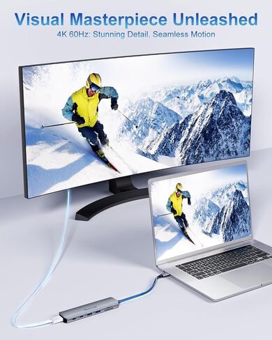 Miunruar USB C محطة إرساء الكمبيوتر المحمول شاشة مزدوجة، 10 في 1 USB C محول متعدد المنافذ مع 2HDMI+2USB3.0+USBC+PD+VGA+SD/TF قارئ بطاقات + 3.5 ملم صوت+محطة إرساء USB C مناسبة لـ Dell/HP/MacBook /لينوفو in Saudi Arabia