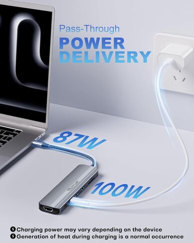 Miunruar USB C محطة إرساء الكمبيوتر المحمول شاشة مزدوجة، 10 في 1 USB C محول متعدد المنافذ مع 2HDMI+2USB3.0+USBC+PD+VGA+SD/TF قارئ بطاقات + 3.5 ملم صوت+محطة إرساء USB C مناسبة لـ Dell/HP/MacBook /لينوفو in Saudi Arabia