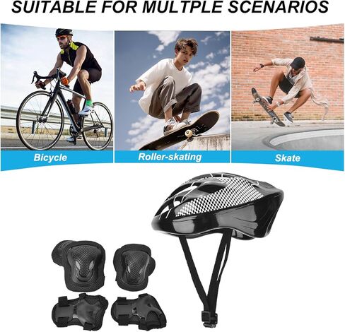 معدات الحماية للكبار 7 قطعة/المجموعة مجموعة معدات الحماية الواقية لركوب الدراجات البخارية التوازن والدراجات الإعصارية والرياضات الخارجية in Kuwait