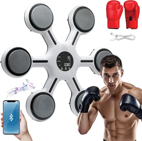 Togieeii Music Boxing Machine Boxing Machine Wall Mounted Music Smart Bluetooth Electronic Punching Equipment with Boxing Gloves Electronic Focus Agility Training Digital Boxing for Kids and Adults in Kuwait
