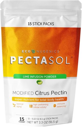 PectaSol Modified Citrus Pectin – 15 5g Lime Stick Packs – Total-Body Health Supplement to Support Heart,Immune System, Inflammation Response & Aging + Maintain Healthy Galectin-3 Levels in Kuwait