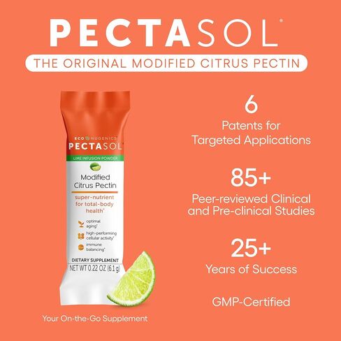 PectaSol Modified Citrus Pectin – 15 5g Lime Stick Packs – Total-Body Health Supplement to Support Heart,Immune System, Inflammation Response & Aging + Maintain Healthy Galectin-3 Levels in Kuwait