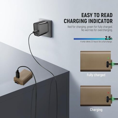 Neewer Rechargeable Camera Battery with USB Type C 2.5 Hrs Fast Charging, 2400mAh LP-E6NH LP-E6N LP-E6 Replacement Battery Compatible with Canon EOS R5 R6 R6 II R7 R 5D II III IV 6D 6D II 70D 80D 90D in Saudi Arabia