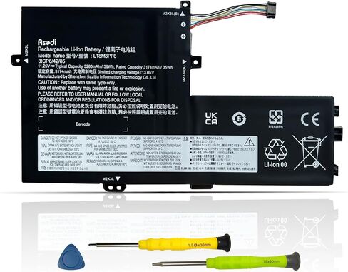 بطارية كمبيوتر محمول ASODI L18M4PE0 L18L4PE0 متوافقة مع Lenovo Yoga C740-14IML C740-15IML Series 5B10W67296 5B10U40209 5B10U40210 5B10W67185 7.72V 51Wh 6610mAh in Saudi Arabia
