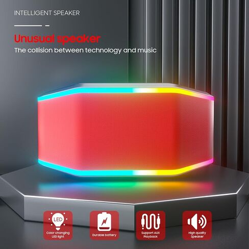 مكبر صوت بلوتوث محمول، مكبر صوت لاسلكي مقاوم للماء IPX7 مع أضواء LED، صوت ستيريو عالي الدقة مع وقت تشغيل 24 ساعة، نطاق بلوتوث 5.3 32 قدم، اقتران TWS للخارج، المنزل، الحفلات، الشاطئ، السفر (أسود) in Kuwait