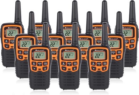 Midland T51VP3 22 Channel FRS Walkie Talkie - نطاق يصل إلى 28 ميلًا راديو ثنائي الاتجاه - برتقالي/أسود (عبوة من 10 قطع) in Kuwait