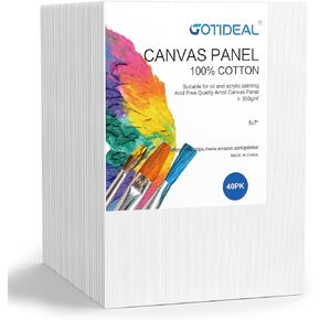 GOTIDEAL Bulk Canvas Boards for Painting, 8x10 inch Value Pack of 40, Gesso Primed White Blank Canvases for Painting - 100% Cotton Art Supplies Canvas Panel for Acrylic Paint, Pouring, Oil Paint