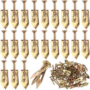 PAGOW 80 Pcs Self-Drilling Anchors, 2024 Upgraded Ancors and Screws for Heavy Duty, Metal Screw Anchors Kit, No Drill and Holes in Wall (40 Pcs Steel Anchors 0.47"x1.56" + 40 Pcs Zinc Screws)