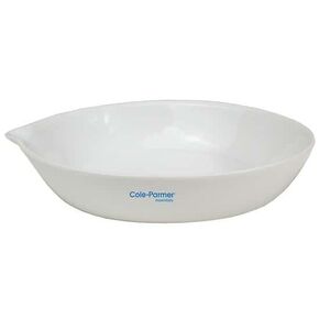 Cole-Parmer Evaporating Dish, porcelain, flat form, 50 mL, 6/pk