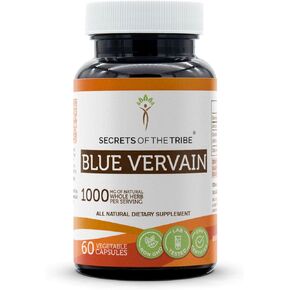 Secrets of the Tribe Blue Vervain 60 Capsules, 1000 mg, Blue Vervain (Verbena Hastata) Dried Herb (60 Capsules)