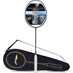 مضرب كرة الريشة من Li-Ning Wind Lite Stealth من ألياف الكربون مع غطاء كامل مجاني (مدعوم من Windstorm)