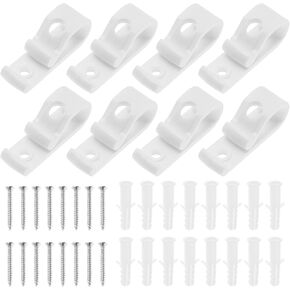 eMagTech 8PCS Roller Blind Safety Clips Plastic Roman Roller Blind Chain Cord P Clips for Vertical Roman Roller Venetian Honeycomb Shade Blinds White
