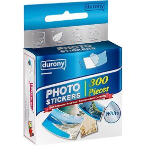 Durony 500 Pieces Photo Sticker White Double-Sided Self Adhesive Photo Tapes for Pictures DIY Photo Album Journal