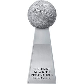 Crown Awards 10" Basketball Gridiron Trophy, Metallic Fantasy Basketball Sculpture Trophies Prime