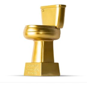 TrophySmack Golden Toilet Fantasy Football Trophy, Loser Award - 11" Trophy with Base