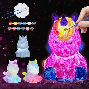 Minleway Paint Your Own Moon Lamp Kit, 5.9 Inch 16 Colors DIY 3D Moon Light Remote Control, Touch Switch, Space Toys Art Supplies Birthday Gifts for Friends Kids, Arts Crafts for Girls Ages 6-8 8-12