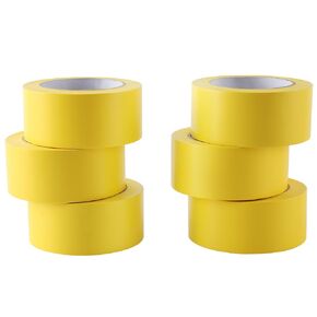 Lichamp 6 Rolls Vinyl Tape, Premium Safety Marking and Traffic Floor Marking Tape, Bundling, Social Distancing, 2 Inch x 36 Yards per Roll, 216 Total Yards, Yellow