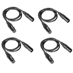 DMX Cable 5PCS 6.5ft /2m Long XLR DMX 512 Cable DMX 3Pin True Male to Female for DMX Stage Moving led Strobe Lights