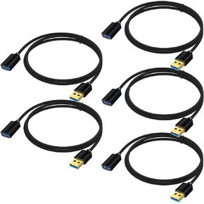 USB Extension Cable 10-Pack, 6 Feet USB 3.0 Extender Cord Male to Female for USB Flash Drive, Card Reader, Hard Drive, Keyboard,Mouse, Xbox, Printer, Camera