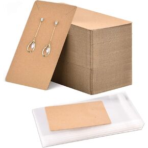 Coopay 120 Pieces Earrings and Necklace Display Cards with 120 Self-Sealing Bags Earring Card Holder, Earring Display Cards for Ear Studs, Earrings, Necklaces, White Color, 3.5x2.4inch