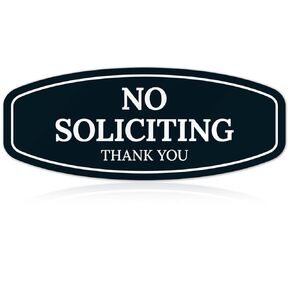 No Soliciting Sign For House Thank You Sign, (SI-1549) 2.5x6.2 Inches, Aluminum Composite Made in USA by Sigo Signs