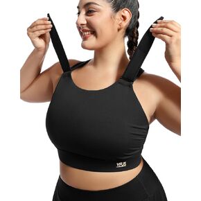 Plus Size Sports Bras Medium-High Support Adjustable Racerback High Neck Wireless Everyday Workout Running Bra for Women