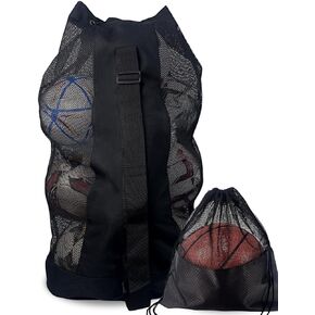 Soccer Ball Bag,Adjustable Shoulder Strap Extra Large Drawstring Mesh Ball Bag,Heavy Duty Soccer Ball Bags for Coaches,Mesh Equipment Bag for Basketball,Football, Volleyball, Swimming Gear
