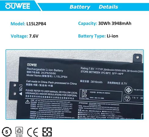 OUWEE TT03XL Laptop Battery Compatible with Hp EliteBook 850 G5 850 G6 ZBook 15U G5 15U G6 Series Notebook 932824-2C1 933322-855 932824-421 HSTNN-LB8H HSTNN-DB8K 11.55V 56Wh 4610mAh in Saudi Arabia