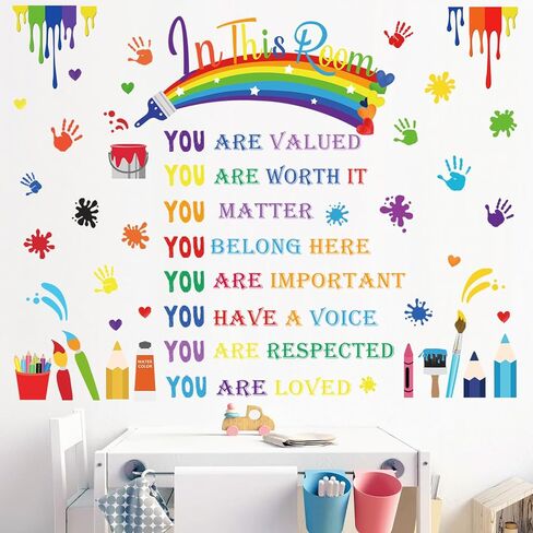 wondever Reading Corner Rainbow Wall Decals Kids Inspirational Quotes You are Amazing Peel and Stick Wall Art Stickers for Reading Room Classroom Kids Room in Saudi Arabia