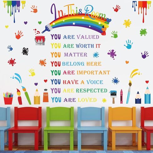 wondever Reading Corner Rainbow Wall Decals Kids Inspirational Quotes You are Amazing Peel and Stick Wall Art Stickers for Reading Room Classroom Kids Room in Saudi Arabia