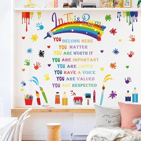 wondever Reading Corner Rainbow Wall Decals Kids Inspirational Quotes You are Amazing Peel and Stick Wall Art Stickers for Reading Room Classroom Kids Room in Saudi Arabia