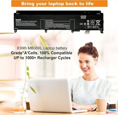 BOWEIRUI FM08 922976-855 922752-421 استبدال بطارية الكمبيوتر المحمول لـ Hp Omen 17-AN014NG TPN-Q195 Series Notebook HSTNN-LB8A 12-Pin Connector (14.6V 83.22Wh 5700mAh) in Saudi Arabia