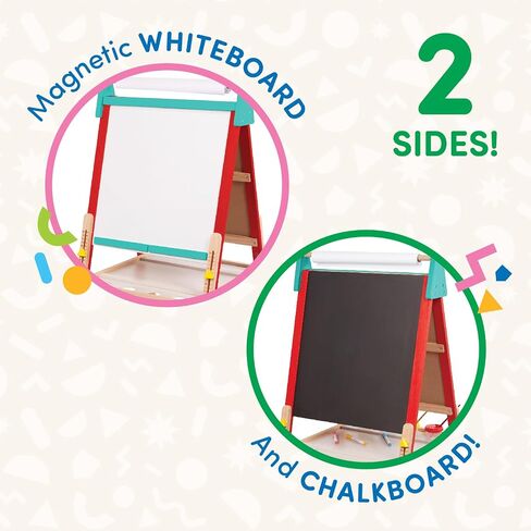 Battat –Wooden Art Easel All in 1– Art Toys for Toddlers & Kids – Creative Toys – Chalkboard & Magnetic White Board – Ages 3 + – Creation Station Art Easel in Saudi Arabia