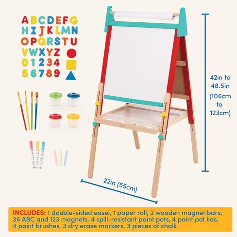 Battat –Wooden Art Easel All in 1– Art Toys for Toddlers & Kids – Creative Toys – Chalkboard & Magnetic White Board – Ages 3 + – Creation Station Art Easel in Saudi Arabia